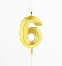 Golden number 6 candle